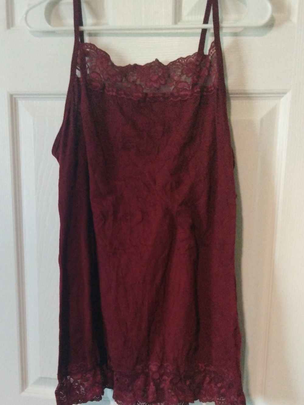 Maurices Burgundy Lace-Trim Camisole Top